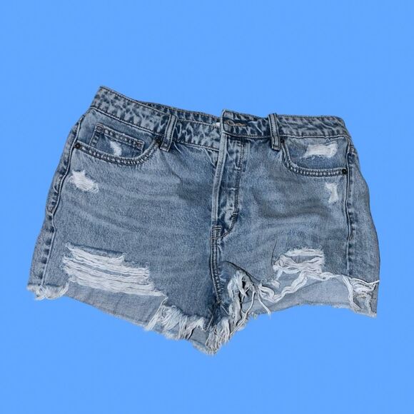Hidden Hi Rise Cut Off Denim Shorts Size Large Waist 29” #16 - Picture 2 of 6